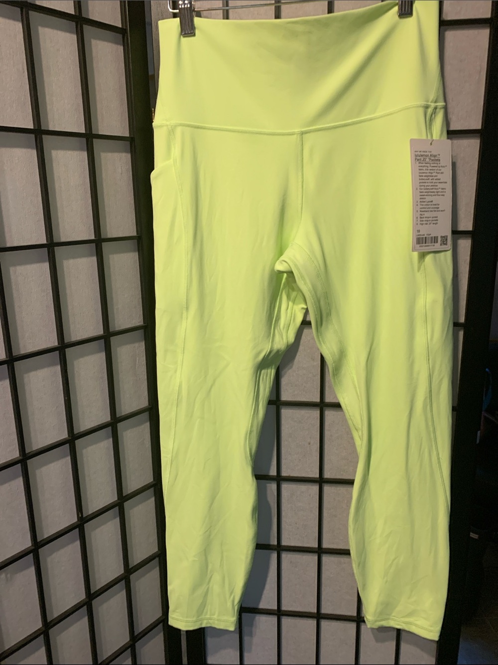 NWT Lululemon Neon Lime High-Rise Leggings Size 10